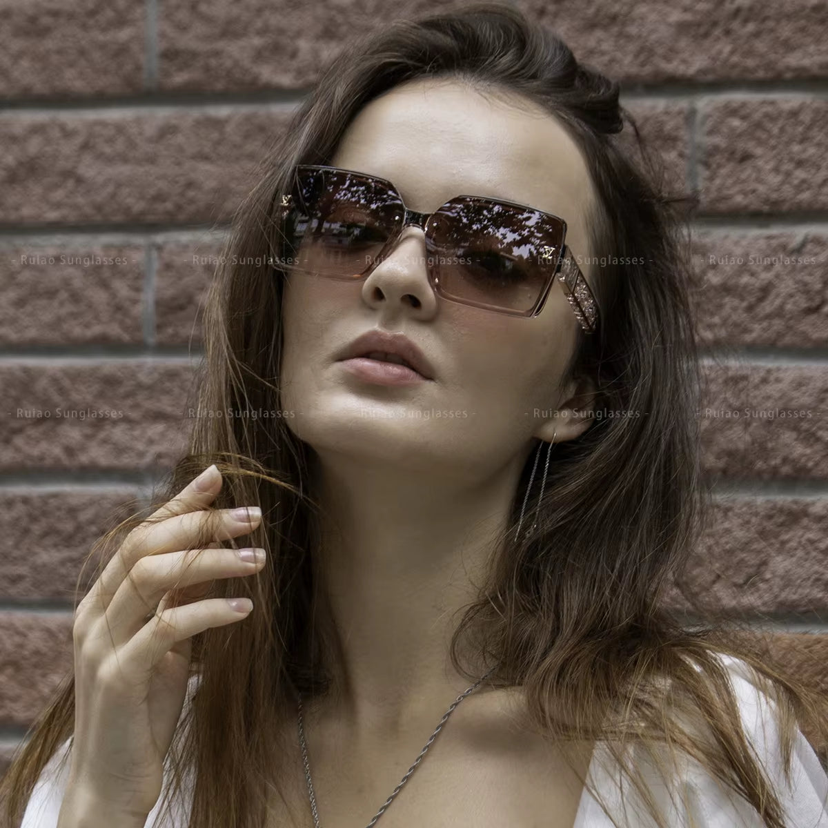 Luxury Square Designer Fashion Big Sunglasses for Women Glasses Brand 2024 Woman Women'S Retro Shades UV400 Sunglasses Eyewear